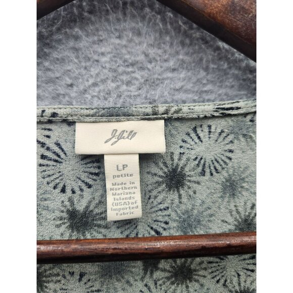 J. Jill Womens Petite Ruffle Front Long Sleeve Blouse Size LP 100% Polyester Mac - Picture 2 of 6